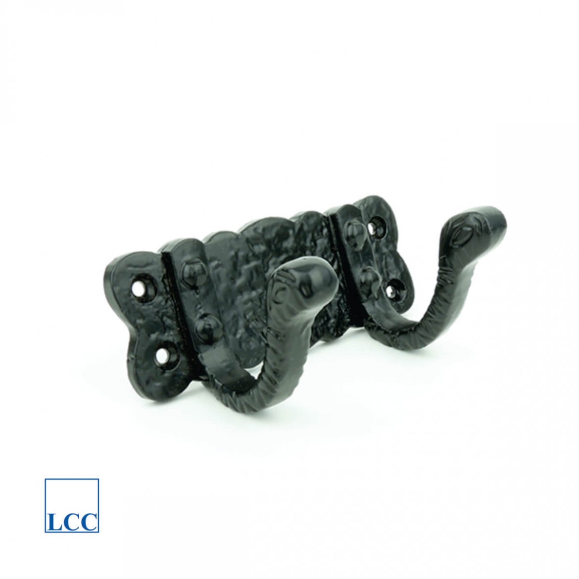 WALL HOOKS BLACK DOUBLE BDH-009.2 FORGED LOOK