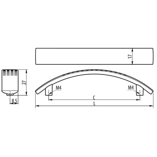 TIRADORES PARA MUEBLES KAMBI CROMADOS