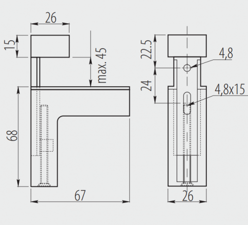SHELF BRACKET FOR GLASS AND WOOD GS-04