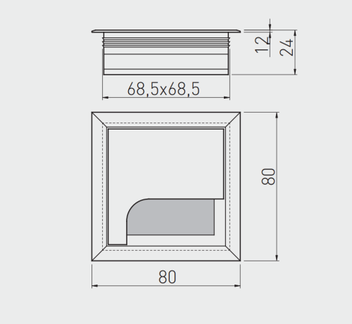 ŒILLET DE BUREAU MERIDA 80x80mm