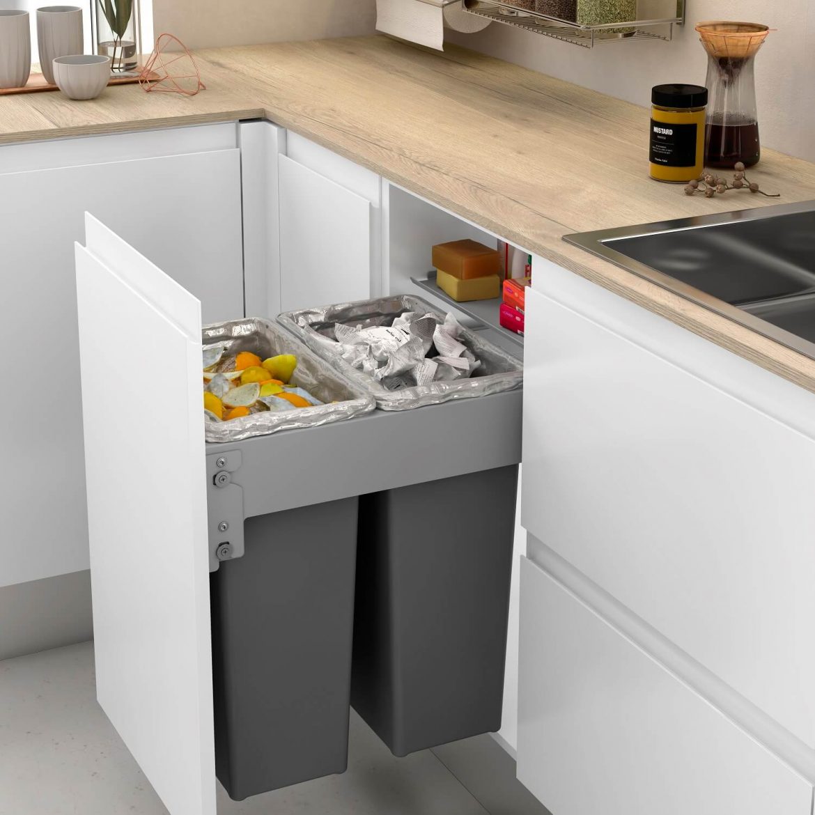 Pull Out Trash Can M&C El.450 35+35l