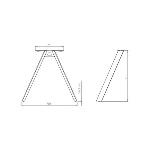 TABLE LEGS MOST – SET Ral-9006