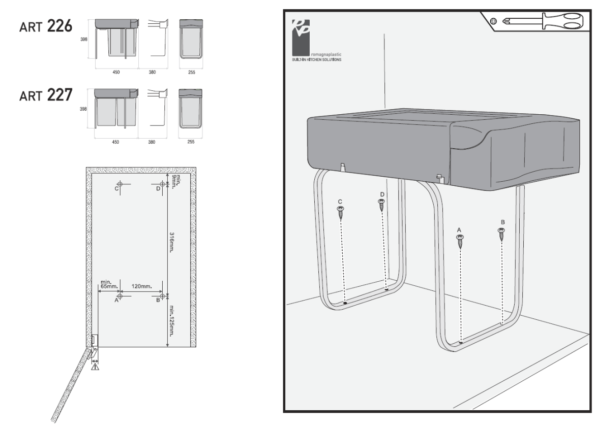 PULL-OUT TRASH CAN FOR KITCHEN M&C 21L