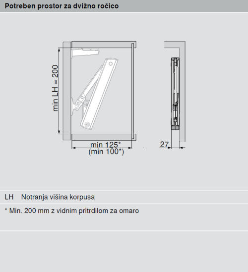 BLUM AVENTOS HK-XS HEBEMECHANISMUS