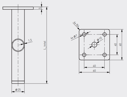 PATAS PARA MUEBLES ALTO 150mm