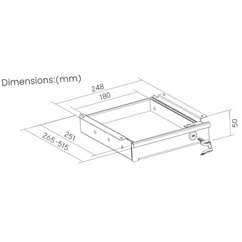 Boîte de rangement pour tiroir de bureau avec serrure