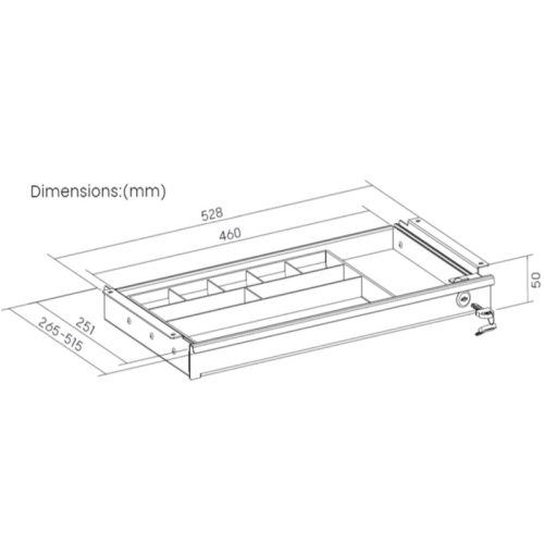 Boîte de rangement pour tiroir de bureau avec serrure